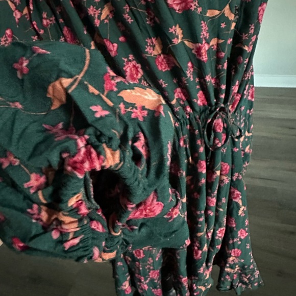 NWT Free People Emerald Flower Fields Long Sleeve Button Mini Dress - Picture 8 of 12